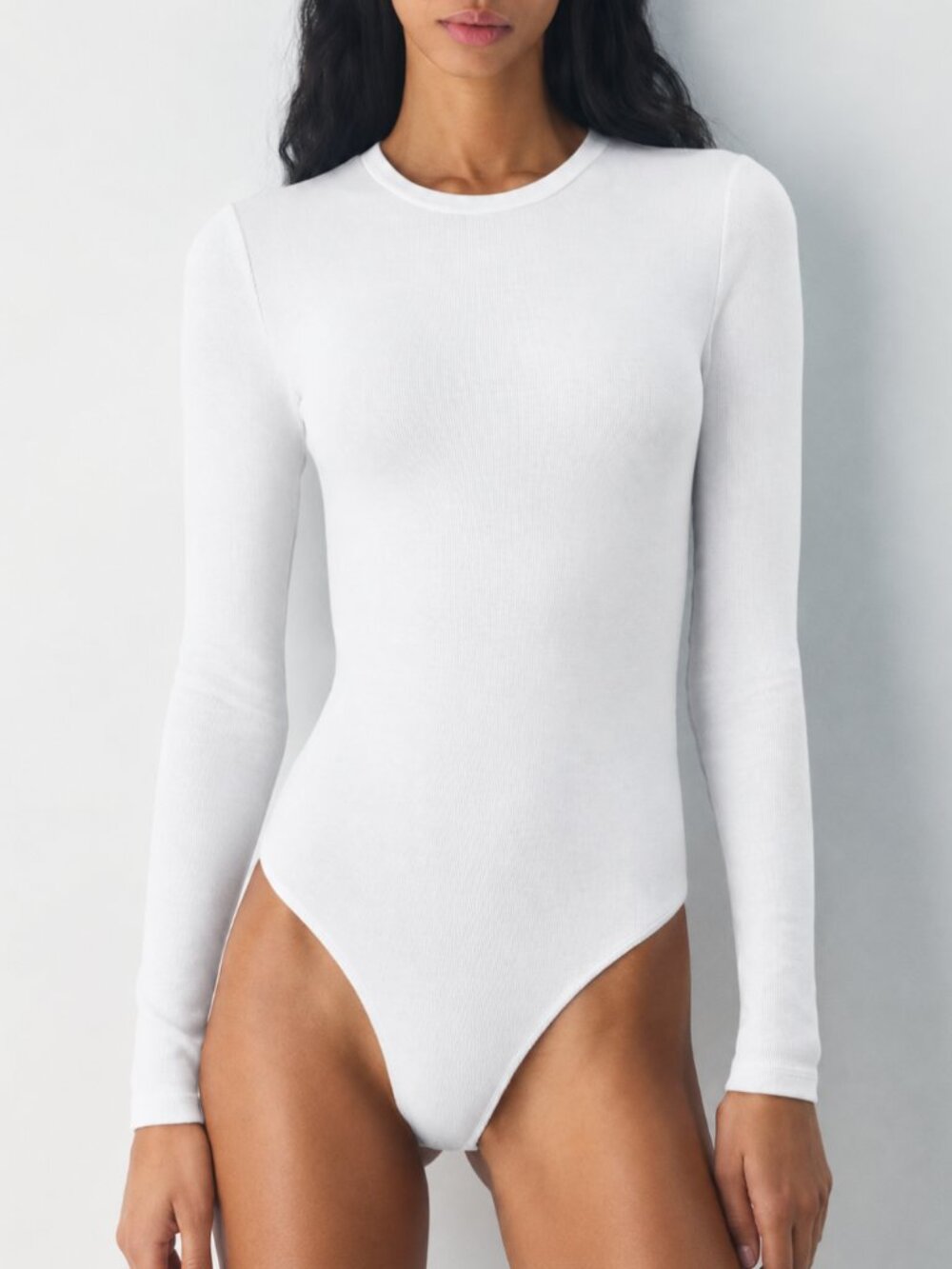 Aritzia HomeStretch™ Rib Crew Bodysuit White Size Medium